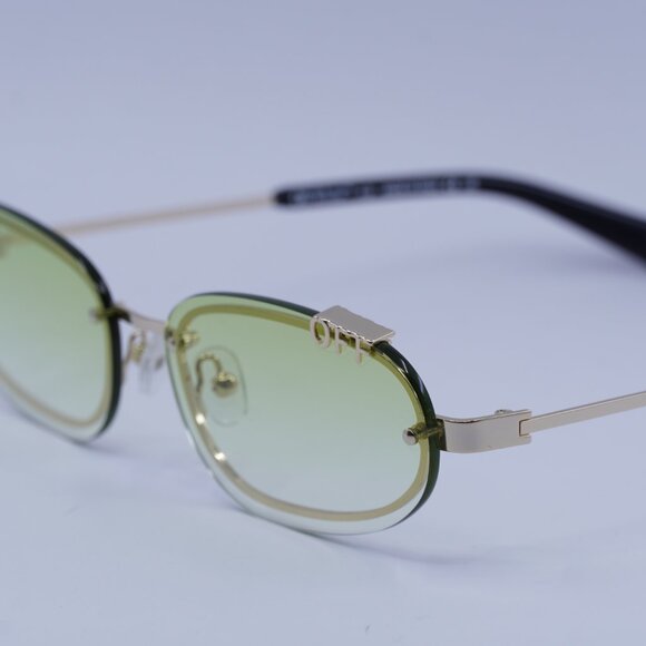 Off-White OERI13M MIAMI 7652 Sunglasses Gold Oval Frame, Green Lenses main image 5
